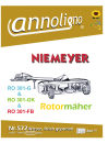 Niemeyer & Söhne Rotormäher Typen RO 301-G & RO 301-GK & RO 301-FB  Bild- Bedienungsanleitung & Bild- Ersatzteilliste & Explosionszeichnungen  - annoligno 572